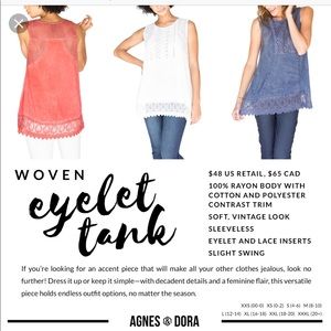 Agnes and Dora eyelet Woven tank size XXS